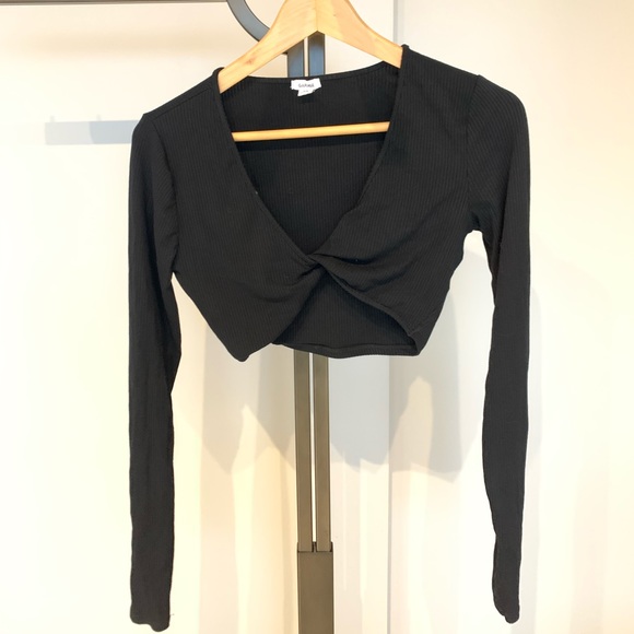Garage Natalia Long Sleeve Wrap Top, Black, Size S - Picture 4 of 7